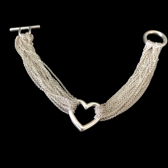 Tiffany & Co. Sterling Silver Multi- strand Heart bracelet. NWOT. Authentic - Picture 2 of 4